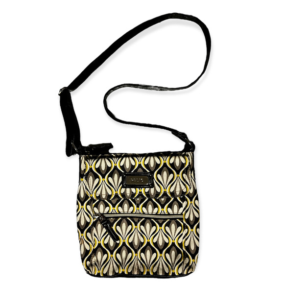 Relic Women's Black, Cream, Gray & Yellow Canvas & Faux Leather Crossbody Bag999 - Picture 2 of 11